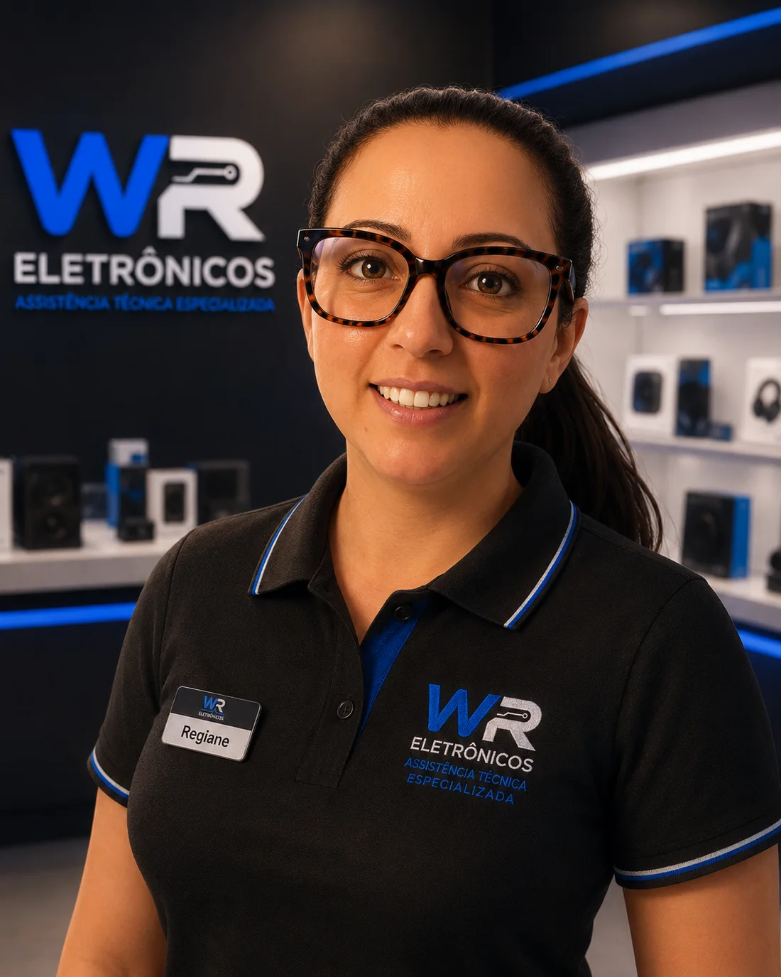 Regiane, proprietária da WR Eletrônicos